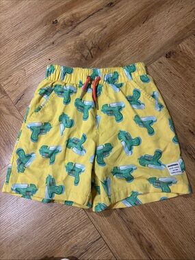 Kids Yellow Water Gun Swim Trunks